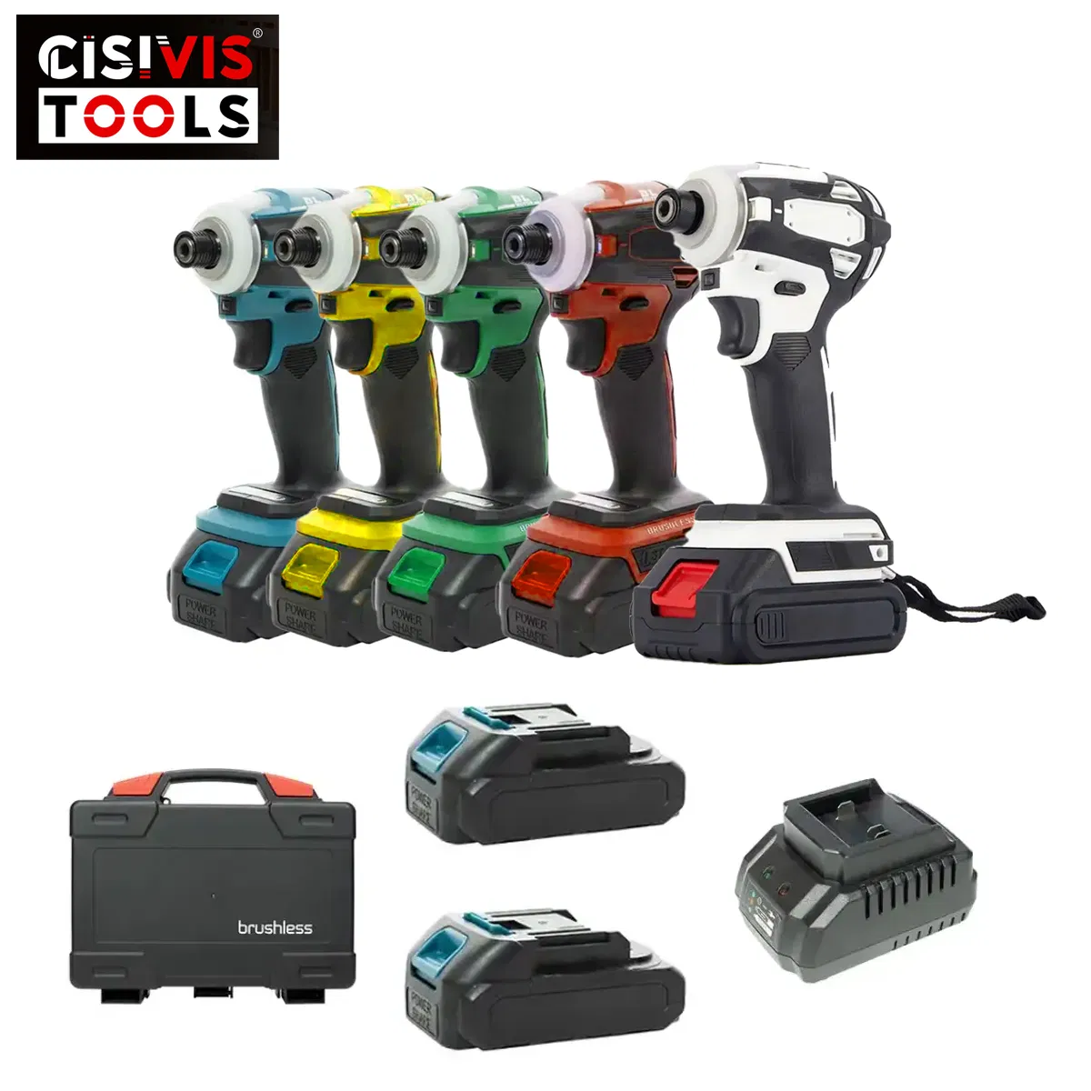 Cisivis Industrial Grade Cordless Impact Wrench Set 220V Rated Voltage DIY Electric Brushless Motor Lithium Battery Industrial Spanner