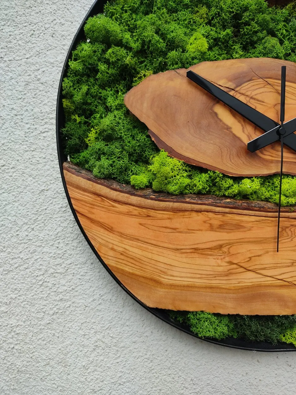 Made to Order Moss Wall Clock Personalized Gift, Wall Art, Custom Made Moss & Wood Wall Clock, Custom Wall Decor
