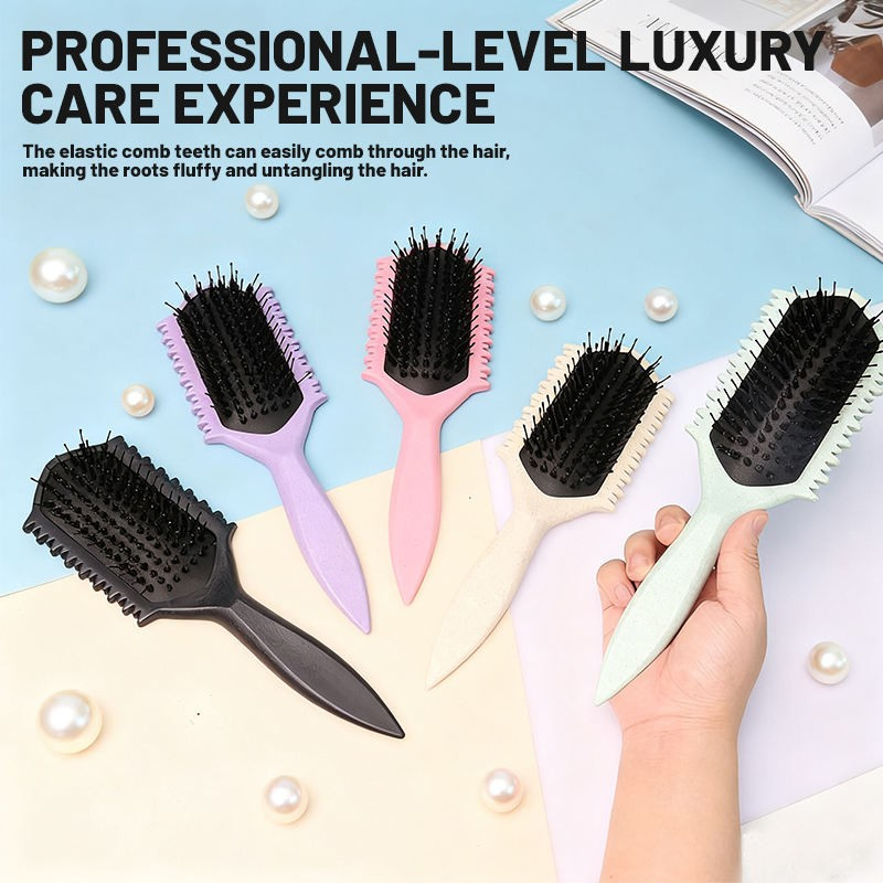 Eco-Friendly Women's Curly Hair Styling Brush with Breathable Nylon
