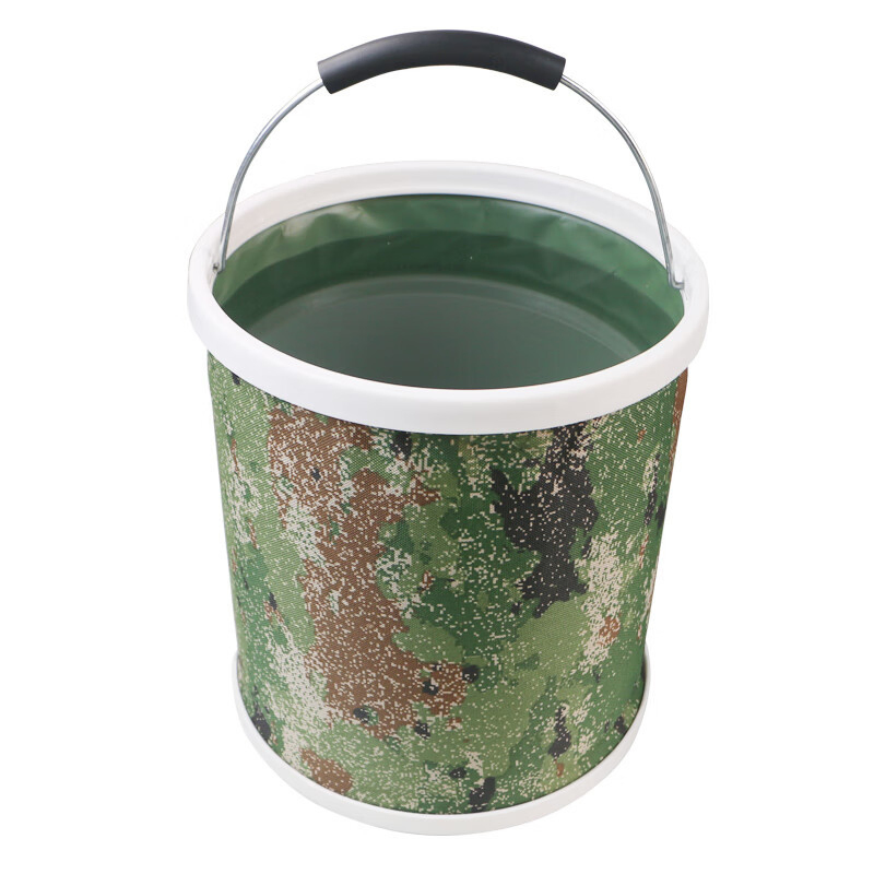 Government Reserve Folding Bucket, Camouflage, Durable Multifunctional Folding Tool Bucket, Lightweight 9L Oxford+PVC High-Quality Collapsible Bucket - Yrf