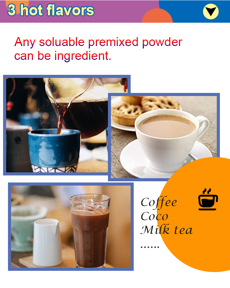 High Quality 3 Different Kinds Automatic Coin Operated Tea Time Coffee Vending Machine