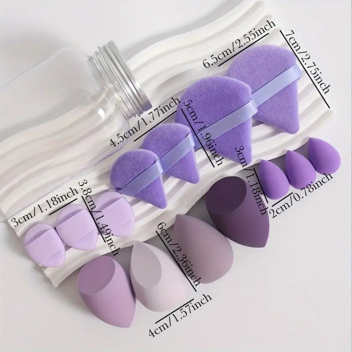 Solid Color Makeup Sponge Set, Drift Bottle Puff Set, Waterdrop & Gourd-Shaped Slanted Makeup Sponges, Cosmetic Sponge