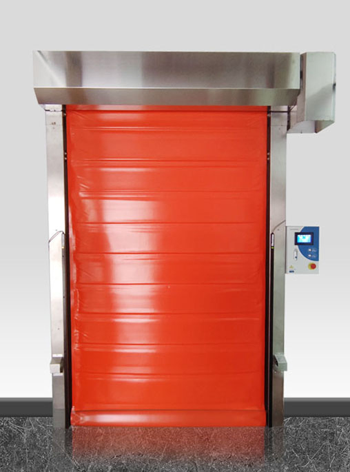 Cold-Storage Rapid PVC Fabric Cooler Room Roll up Refrigeration Room Zipper Rolling up Freezer Door for Cold Logistic Center