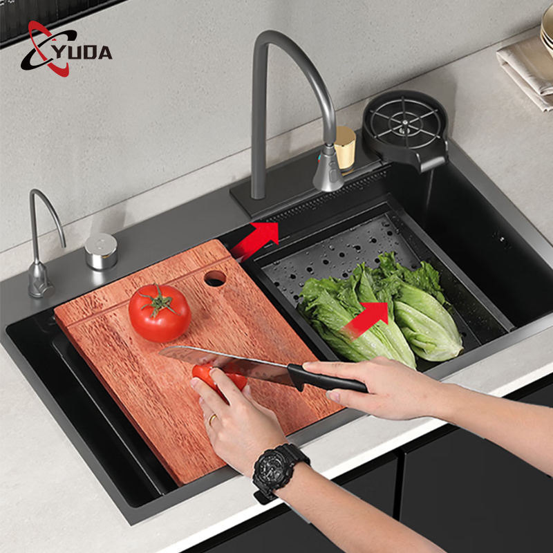 Modern Luxury Design Stainless Steel Kitchen Sink, Handmade Kitchen Sink, Intelligent