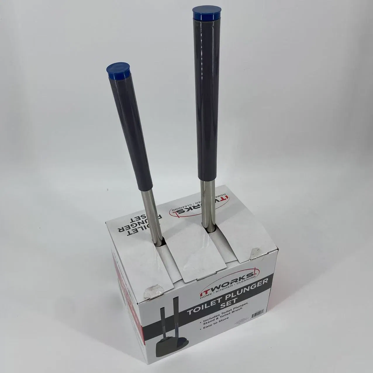 Toilet Brush and Plunger Set, Toilet Brush for Bathroom Heavy Duty Toilet Bowl Brush and Holder Hidden Toilet Plunger and Brush Set for Deeply Cleaning