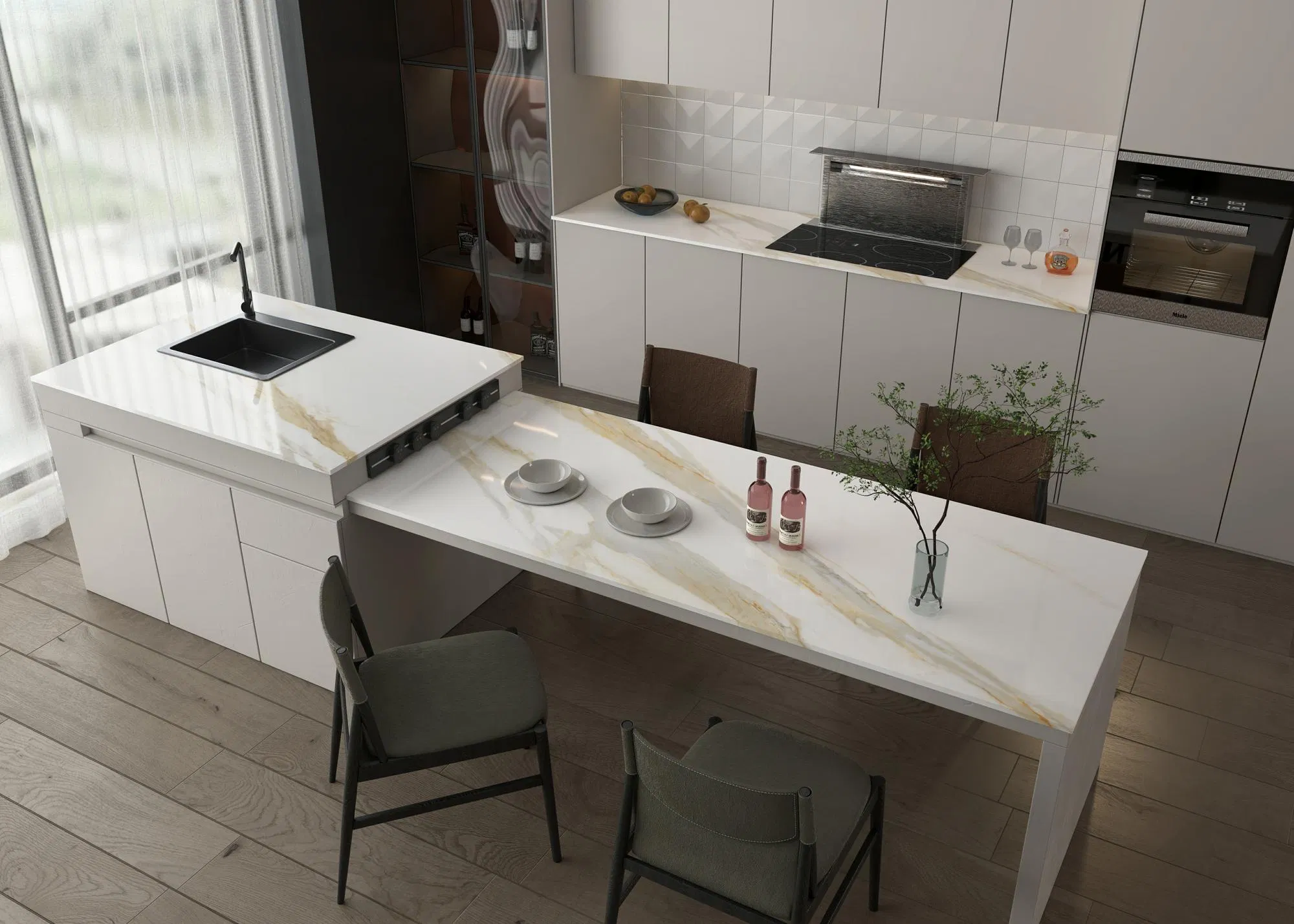 Glossy Surface Background Living Room Hotel Porcelain Floor Wall Sintered Stone Slab