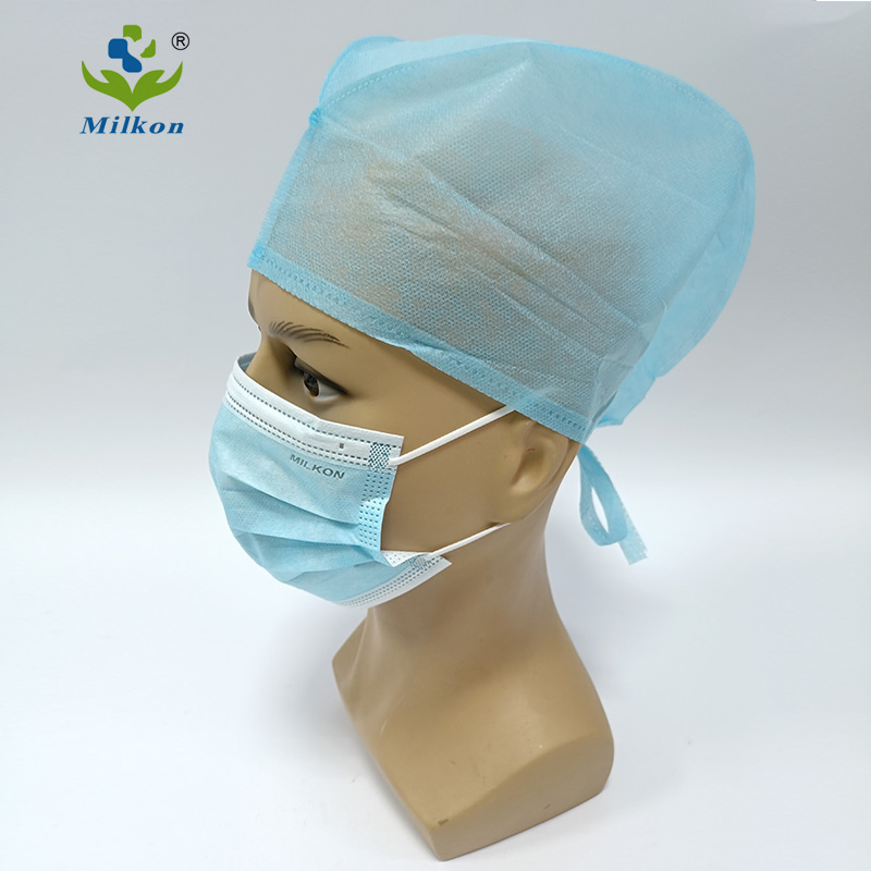 Disposable Medical Surgical Doctor Cap Surgeon with Ties Fits All Sizes
