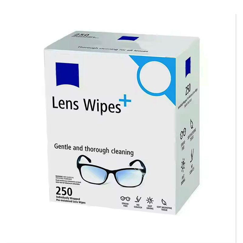 Single Package Anti Fog Glasses Lens Cleaning Wet Wipes Tissue with Custom Logo