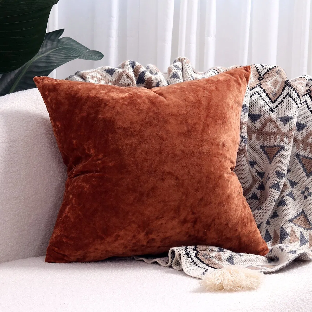 Velvet Cushion Cover Crushed Pillow Cover Grey Decorative Pillows Luxury Nordic Home Decor