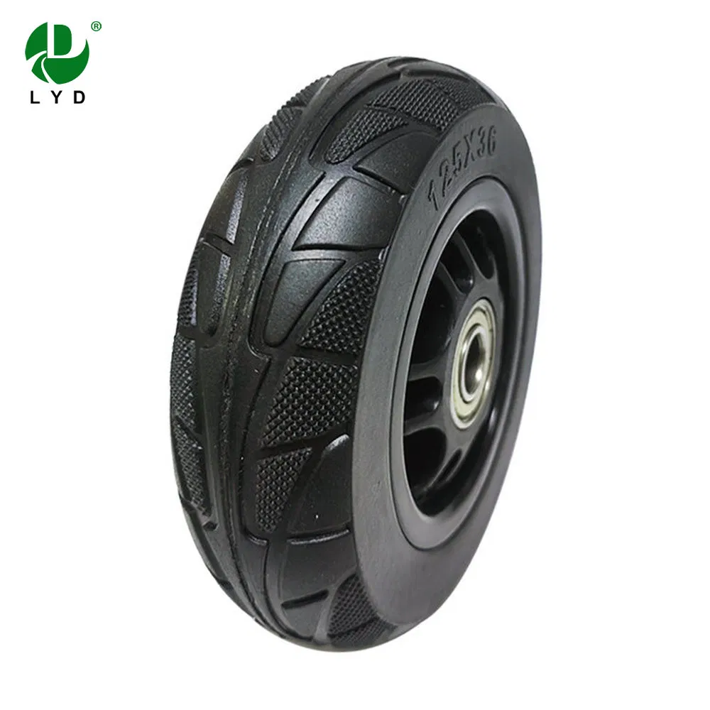 Slip Resistant 5 Inch Medium-Sized Solid Rubber Hand Trolley Wheels