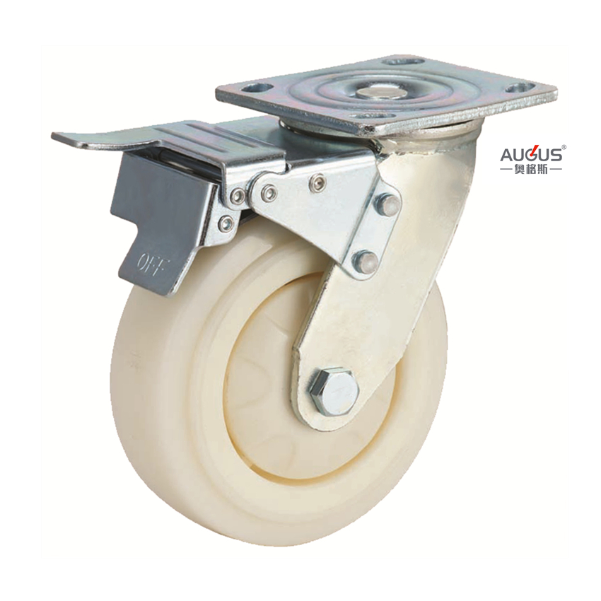 White PP Industrial Caster Wheel Loading 200-400 Kgs Heavy Duty Caster