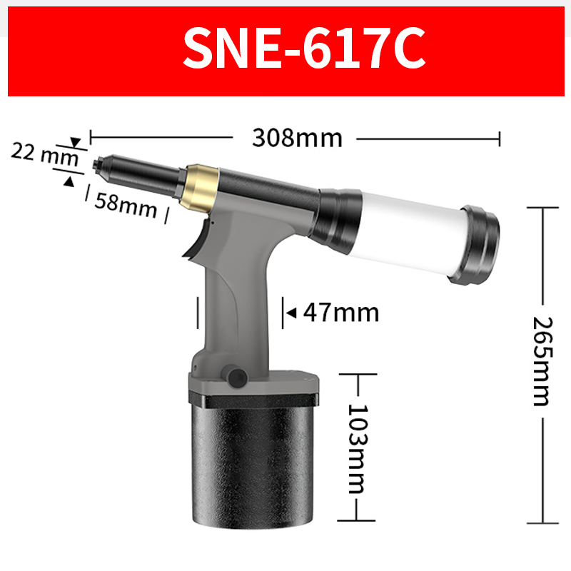 Hot Riveting Tool Sne-617c Long Stroke 26mm Grey Pneumatic Riveting Gun