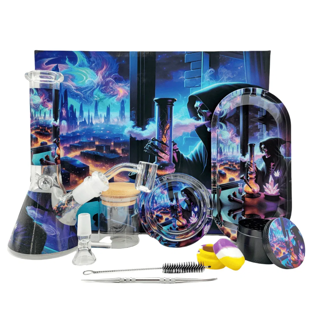 11-Piece Smoking Set with Cigarette Grinder Ashtray and Storage Jar