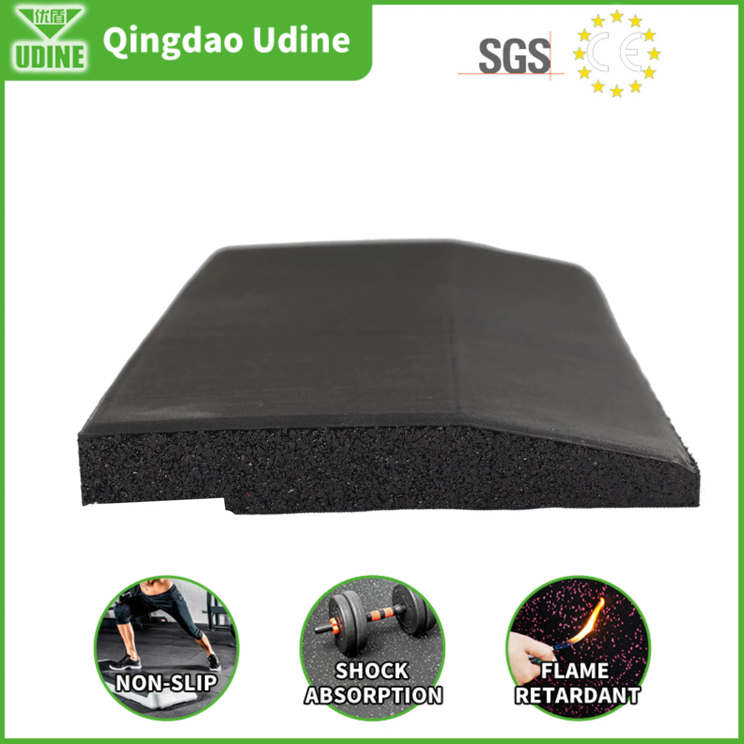 The Most Popular Groove Bottom Rubber Tile No-Toxic Indoor Home Fitness Mats