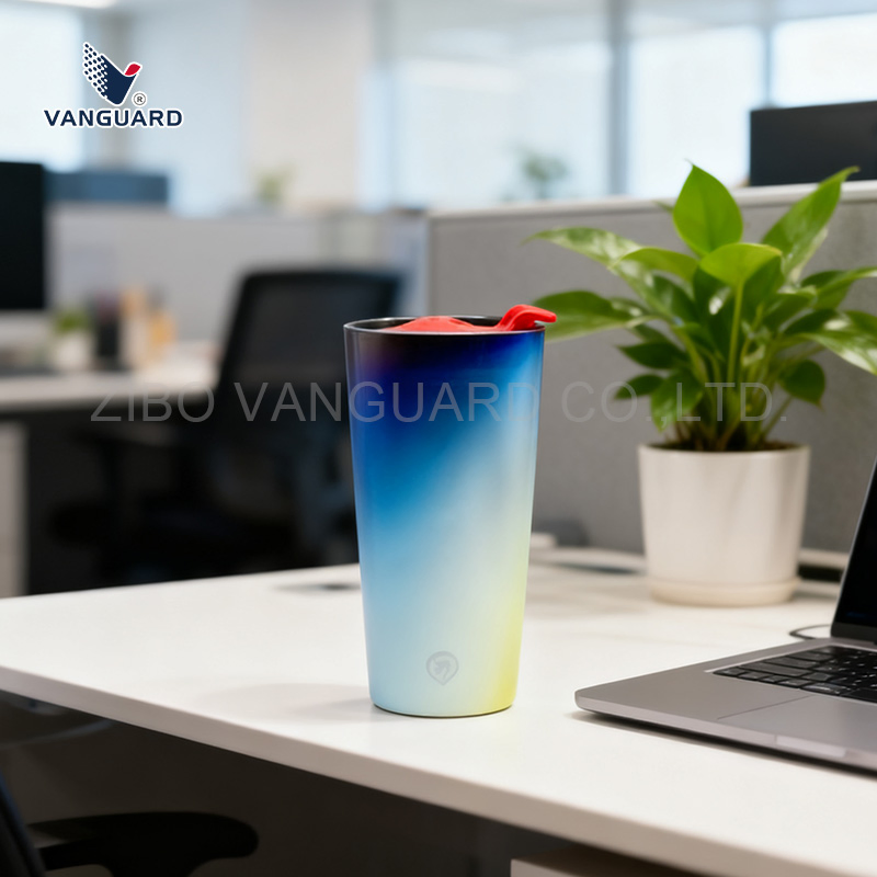 Керамическая кружка для кофе с крышкой, 370 мл