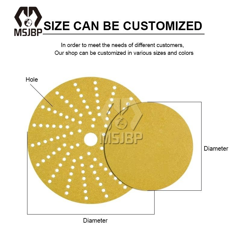 Msjbp Abrasive Factory Yellow 6-in 150mm Sanding Disc for Grinding Polishing