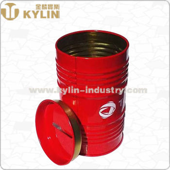 Металлическая бочка-органайзер для ручек и монет с крышкой