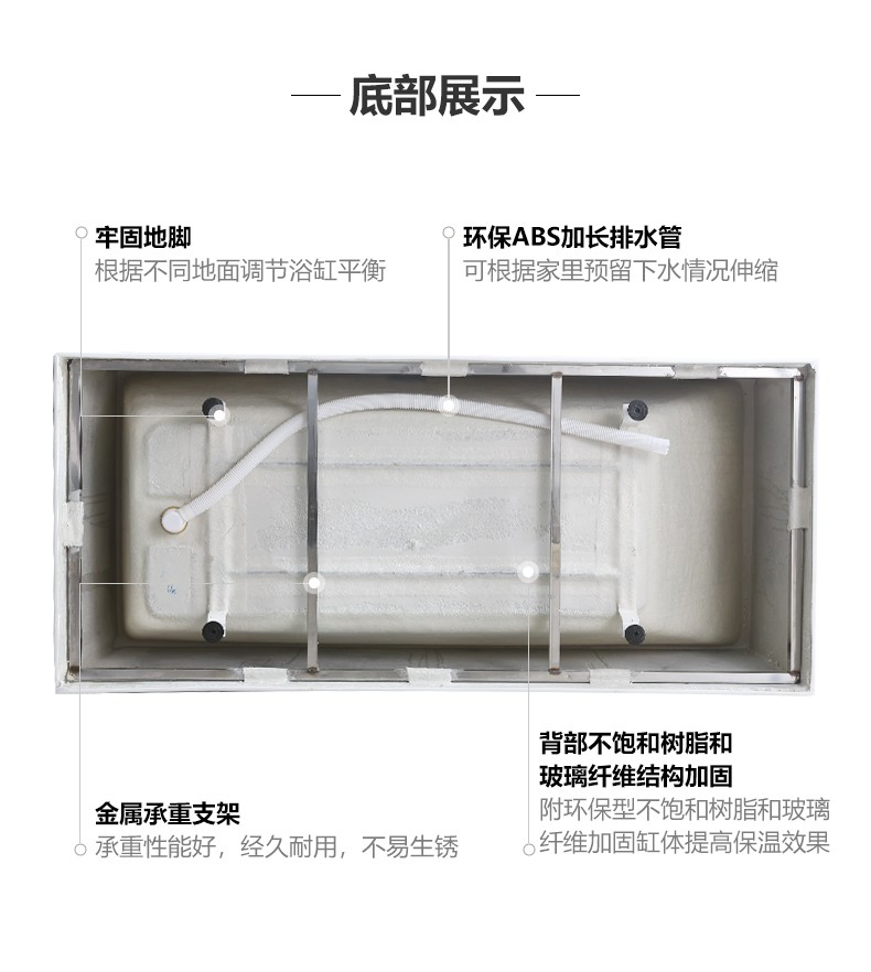 Прямоугольная отдельностоящая ванна из искусственного камня AB6105