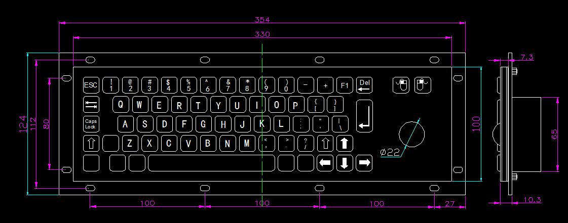 Premium Durable Waterproof Touchpad ATM Keyboard in Elegant Black