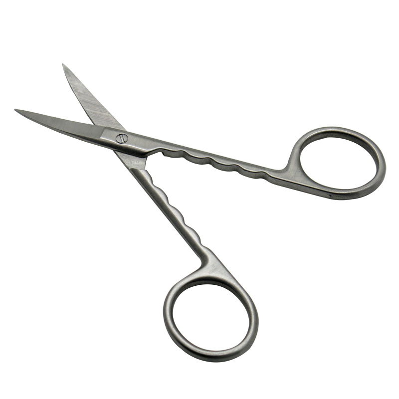 3.5mm Thickness 4.5inch S/S Long Handle Beauty Eyebrow Manicure Cuticle Nail Scissors