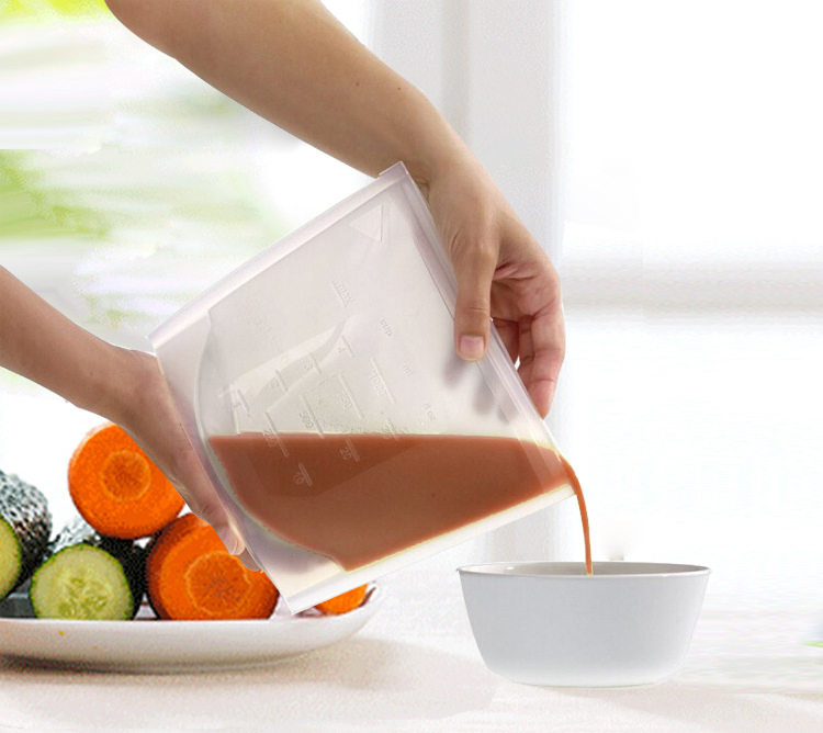 Food Grade Silicone Food/Vegetable Kitchen Storage Bag, Silicone Sealing Bag