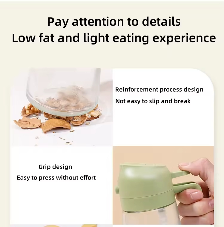 2 in 1 Oil Sprayer Glass Oil Sprayer Bottle with Pourer for Cooking Olive Oil Dispenser and Sprayer