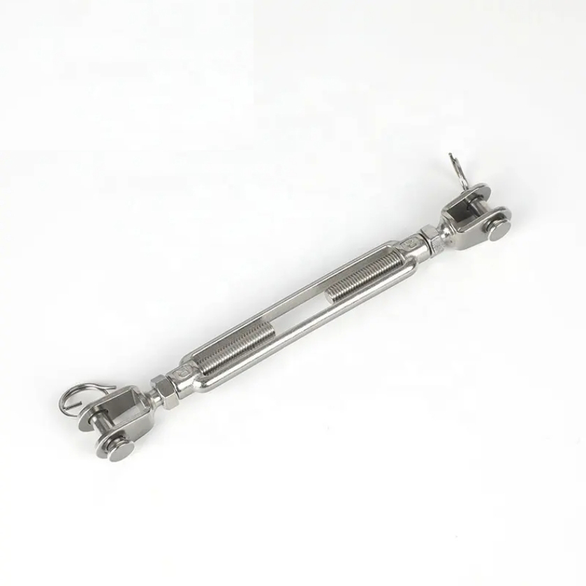Stainless Steel Rigging Hardware Jaw Open Body Turnbuckle Cable Wire Tensioner Steel Cable Us Type Turnbuckle