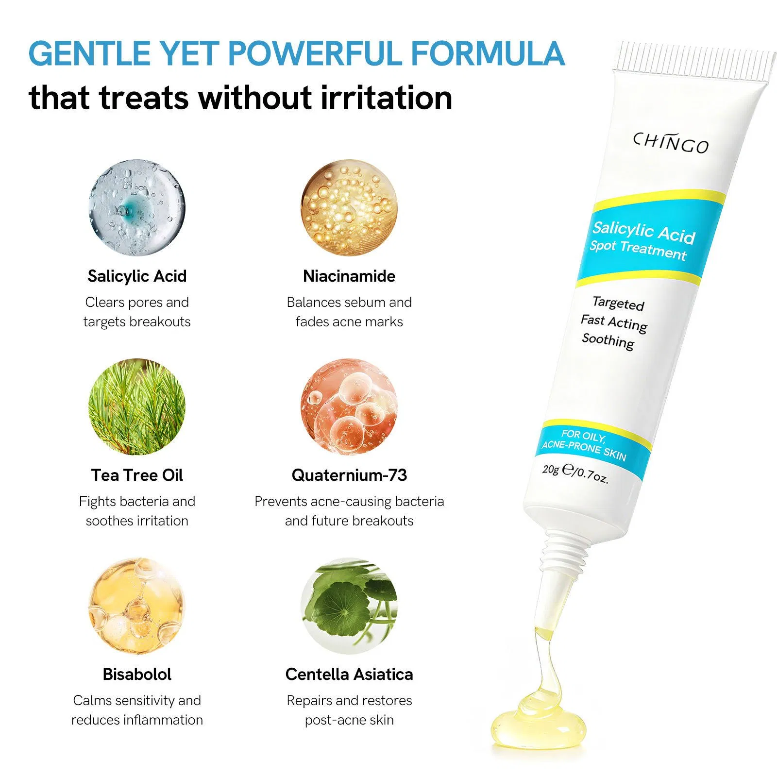 Salicylic Acid Spot Treatment Cream No Irritation Soothing Ance Removal Cream