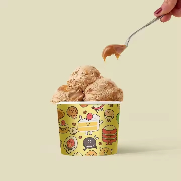Good Price Summer Biodegradable Packaging Paper Ice Cream Cups Take Away Containers with Personal Logo