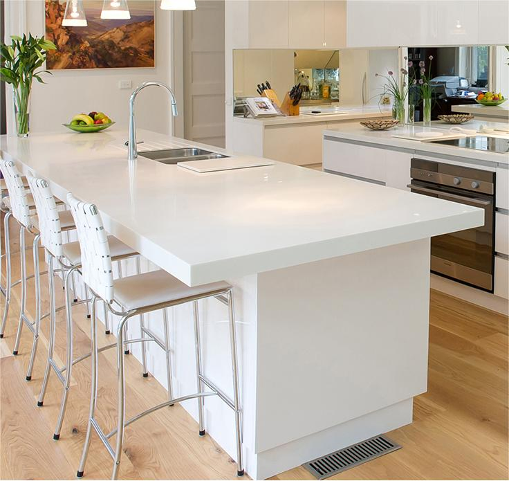 OEM Design Printed Quartz Slab Countertop Home Kitchen Bathroom Countertops Kitchen Side by Side Island