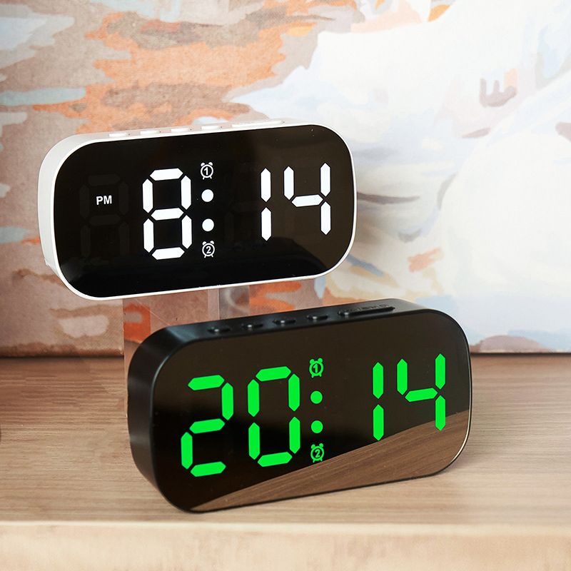 Ins LED Digital Display Electronic Clock Mirror Digital Desktop Small Alarm Clock