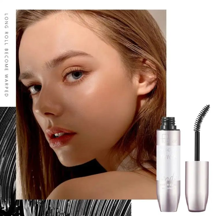 Online Wholesale in Stock Cosmetics Thick Curling Waterproof Slender Waterproof Non-Smudge Silicone Brush Head 4D Curling Fiber Lash Eyelash Mascara