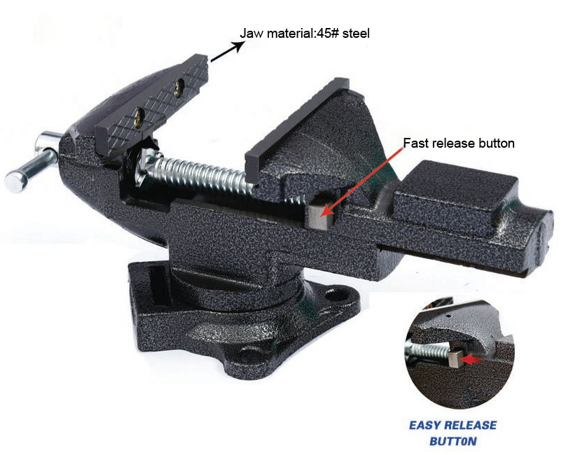 Слесарные тиски 3 в 1 с поворотным основанием