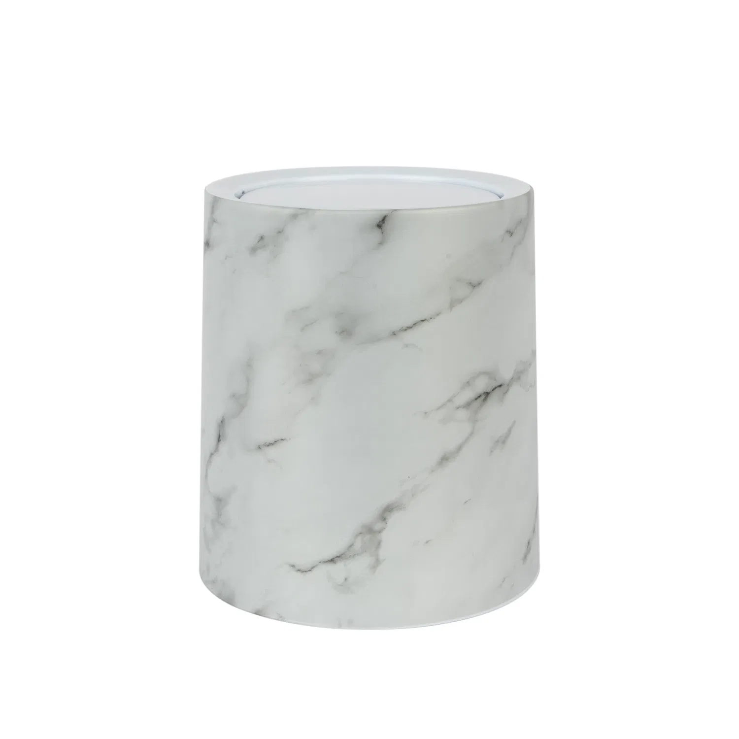 Large Circular Plastic Trash Can with Patterns and Sleeves Dustbin