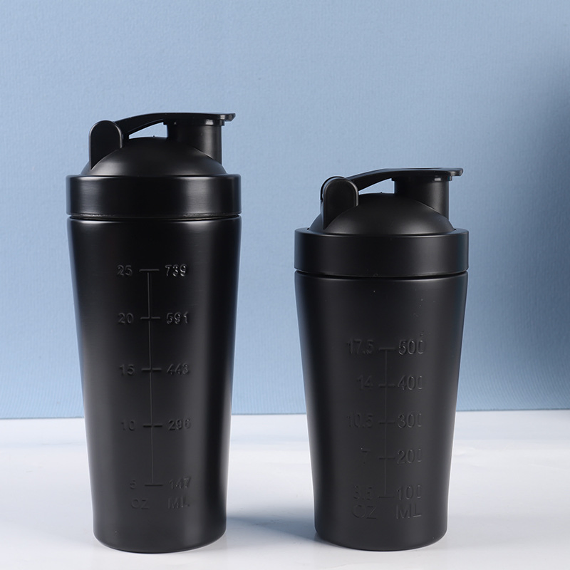 Custom Double Wall Insulated Stainless Steel Water Bottle Lid Fitness Protein Shaker Cup Running Outdoor Activity Direct Camping