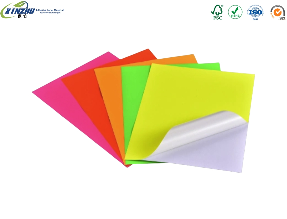 Wood-Free Paper with fluorescent Yellow Color Coating Label Material