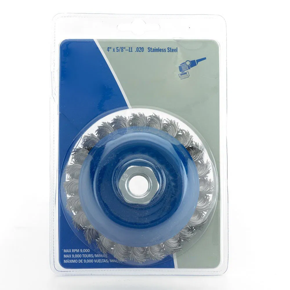 4" X 5/8"-11 Knot Cup Brush 020 Stainless Steel Wire 1PCS