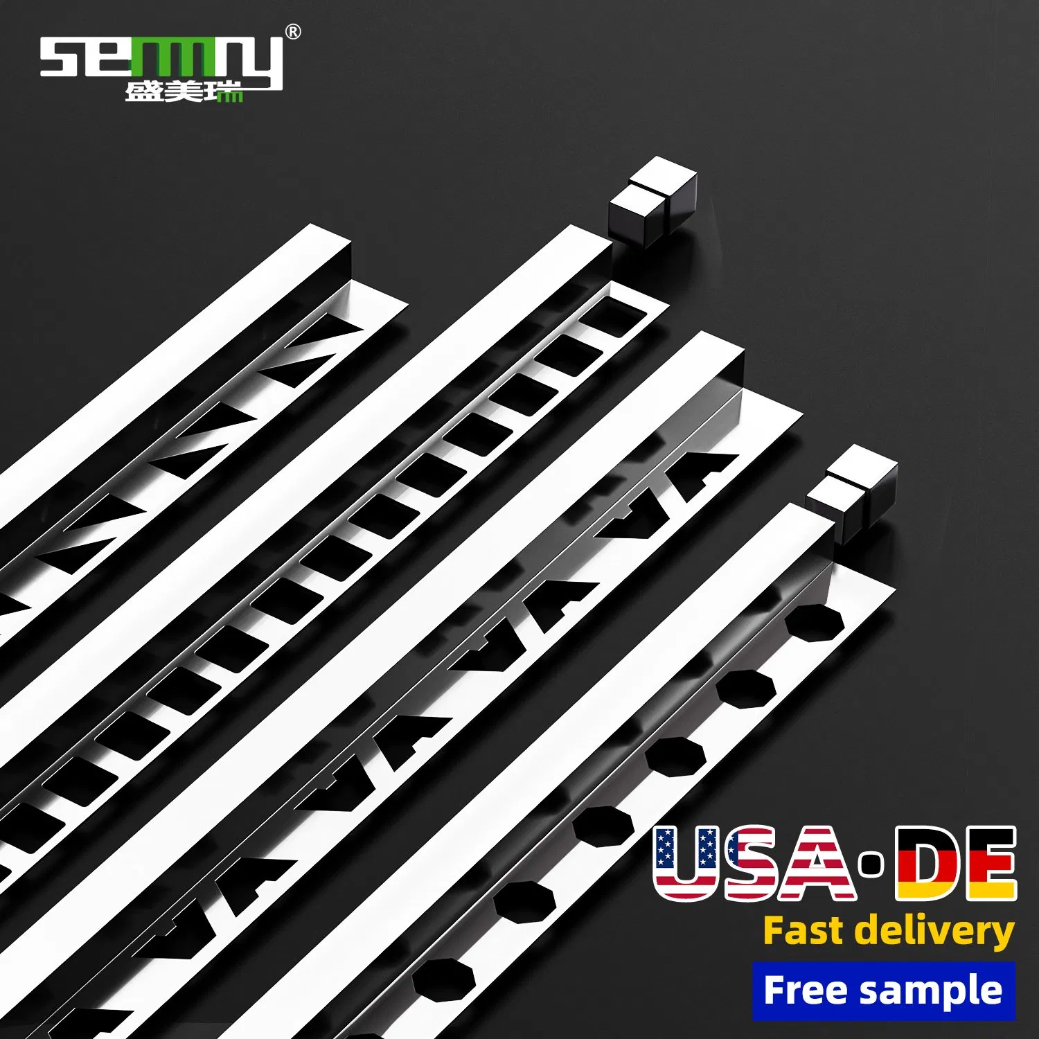 304 Stainless Steel Matt Silver Finish Square Corner Tile Trim