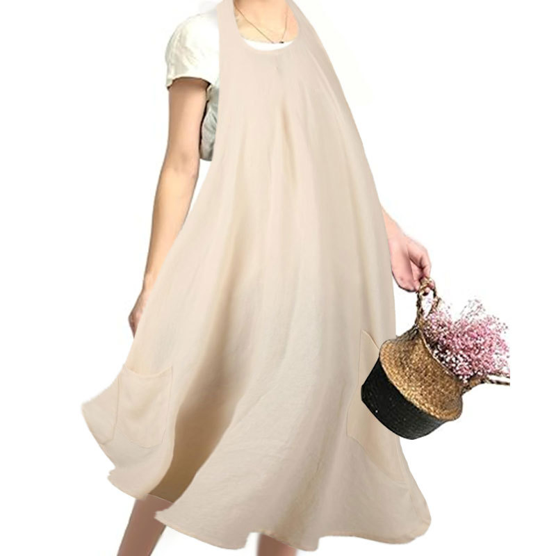 Japanese and Korean Style Painting Aprons, Women's Aprons, Cafe and Bookstore Work Aprons