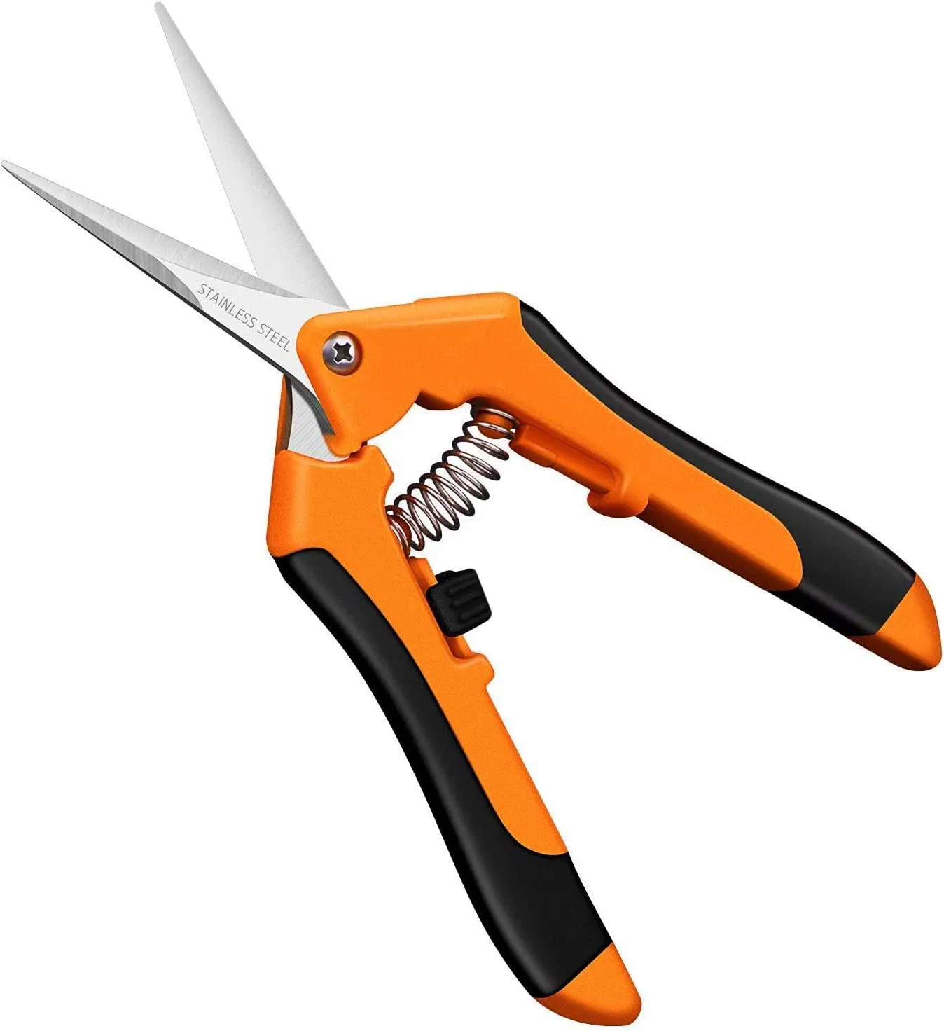 Hydroponic Straight Blade Trimming Pruning Shears Scissors Hydroponic Garden Orange Handle