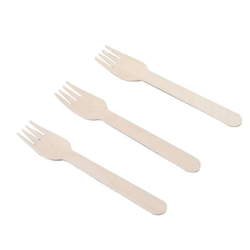 Take Away Disposable Kraft Paper Package Wooden Cutlery Custom Logo