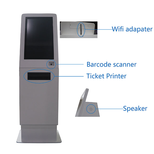 Android / Window System Self-Service Check-in Kiosk Machine for Hotel and Airport