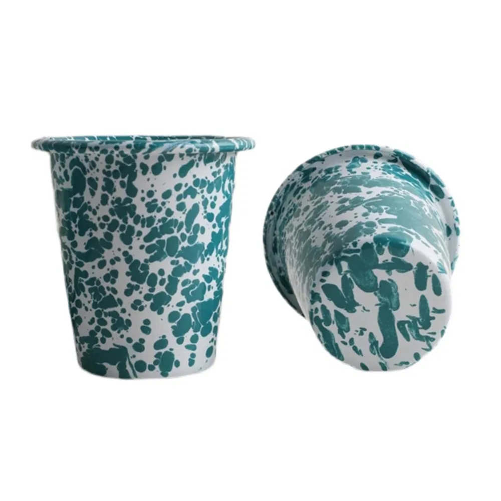 Customized Marble Speckles Black Blue White Enamel Candle Soy Wax Enamel Mug 250ml 350ml Candle Enamel Cup Jug Jar Handmade