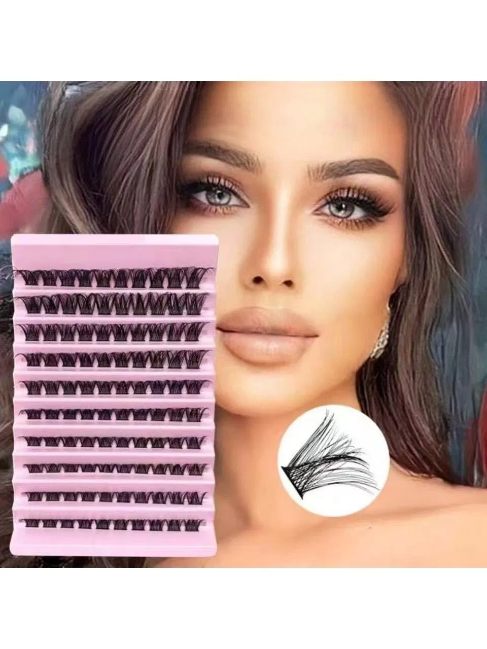 Large Capacity 100 Paira Soft Natural Women's Fox Lazy Sun Flower Eye Glue-Free Cross Border False Book Eyelash Sets