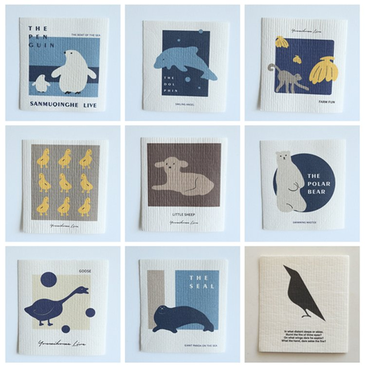 Kitchen Cleaning Cloths Bamboo Fiber Dishcloth Towels Washable Dish Rags Oil Strong Water Absorbent Kitchen Dish Cloths