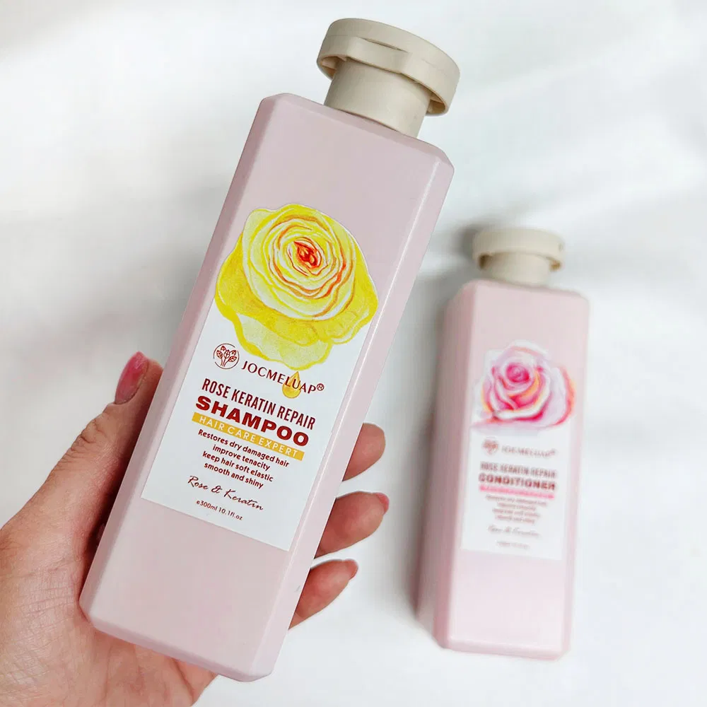 Private Label Smooth Repair Anti-Loss Organic Natural Salon Professional Argan Keratin Rose Hair Shampoo and Conditioner Set