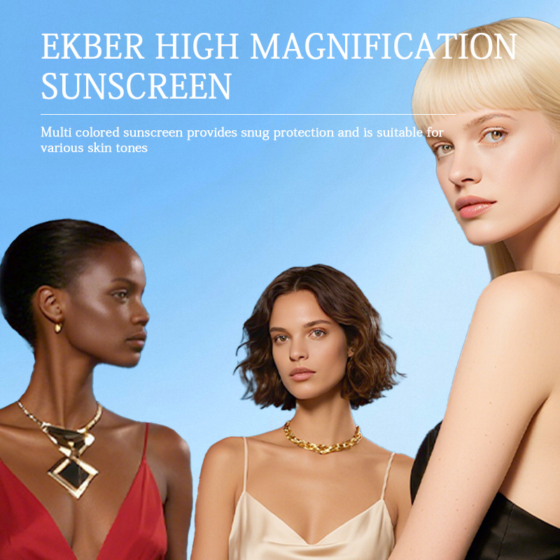 Ekber OEM Zinc Oxide Tinted Face Sunscreen SPF40 Glow-Boosting Soothing Hydrating Lightweight Tinted Sunscreen for Black Skin