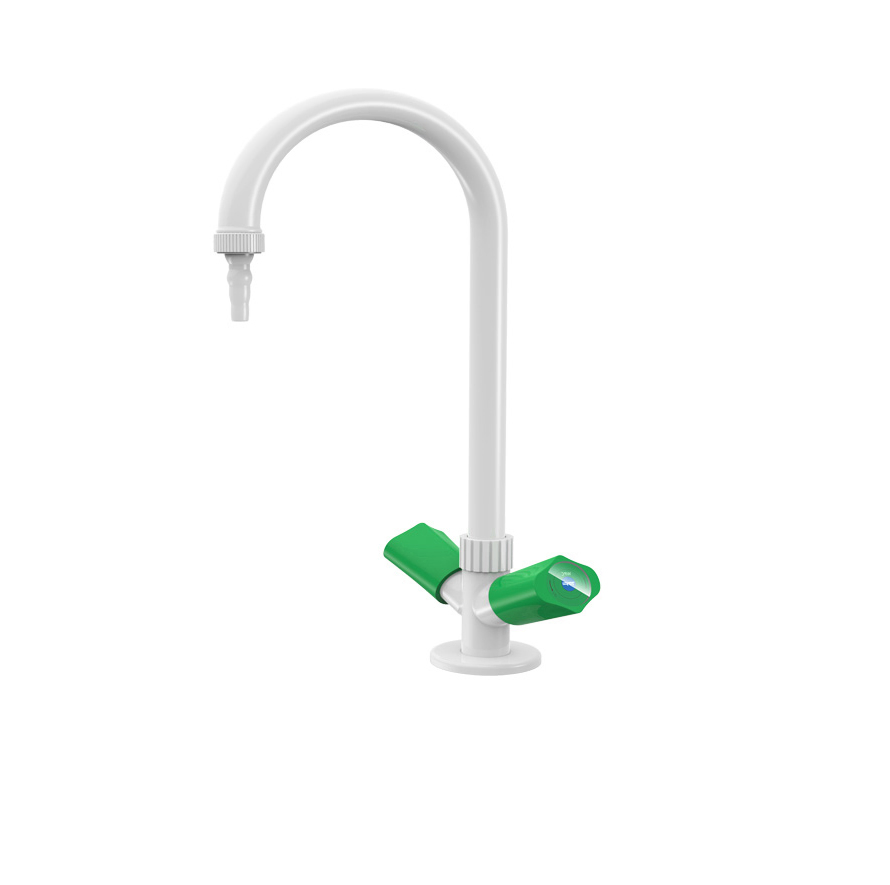 Vertical Hot and Cold Laboratory Faucet White