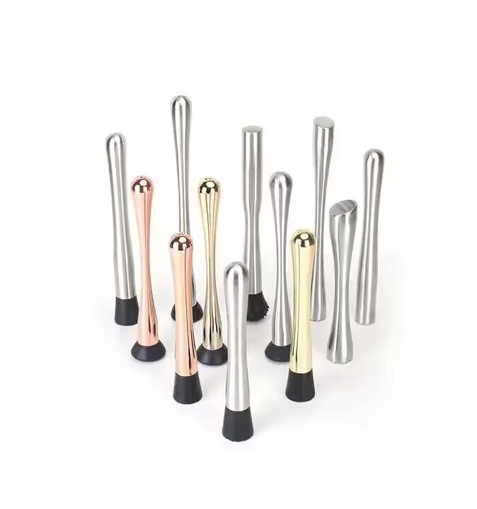 Modern Stainless Steel Orange Fruit Juice Muddler Barware Cocktail Copper Gunmetal Rainbow Plated Bar Tools Accessories 20.5cm 22.5cm Cocktail Muddler