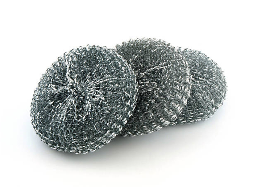 Galvanized Stainless Steel Wire Sponge Wool Pot Mesh Scourer for Wholesale